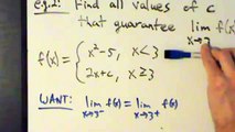 Calculus I - Limits - Finding Limits Algebraically - Piecewise Functions 2