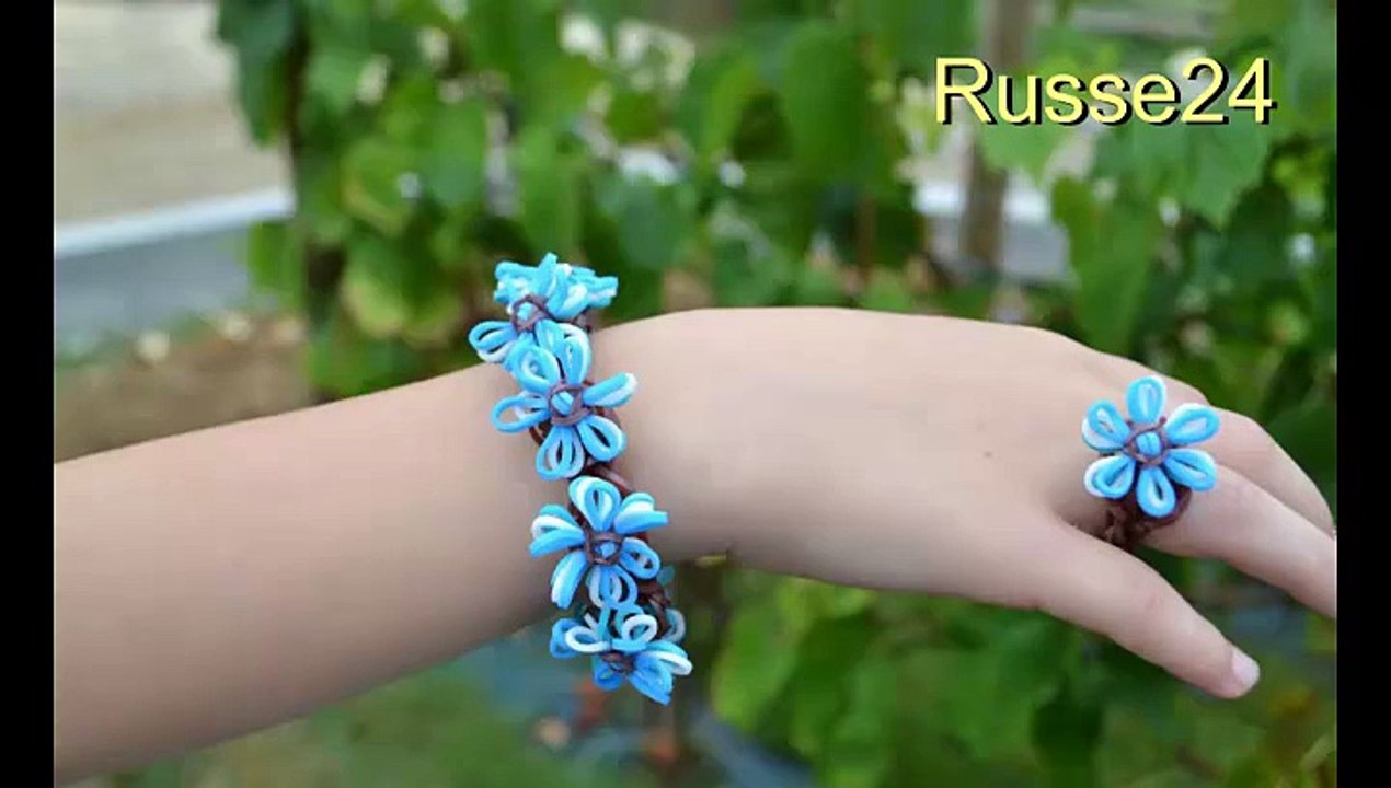 Браслет и кольцо из резинок - радужек НЕЗАБУДКИ DIY видео урок