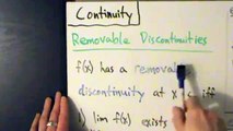 Calculus I - Continuity - Removable Discontinuities (Holes in Graphs)