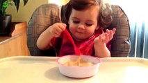 Compilation of Babies Using Utensils for the First Time - SO FUNNY