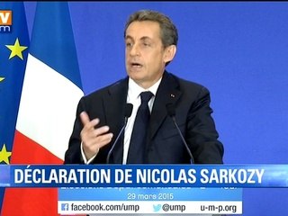 Sarkozy: "Jamais notre famille politique n'avait gagné autant de départements"