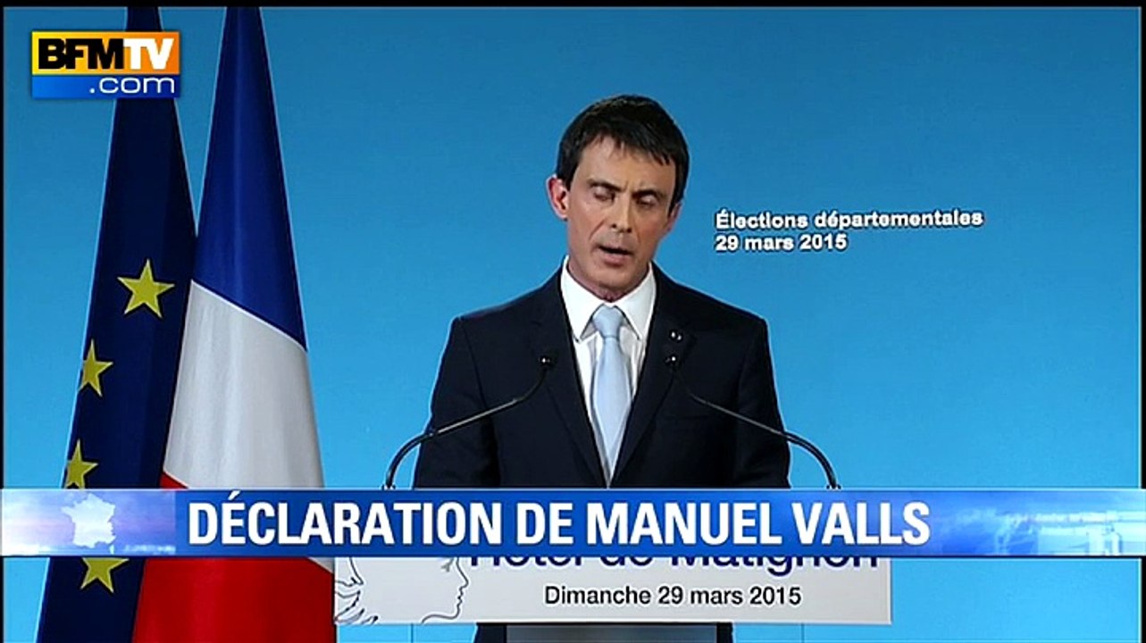 Valls: le score du FN est un "bouleversement du paysage politique"