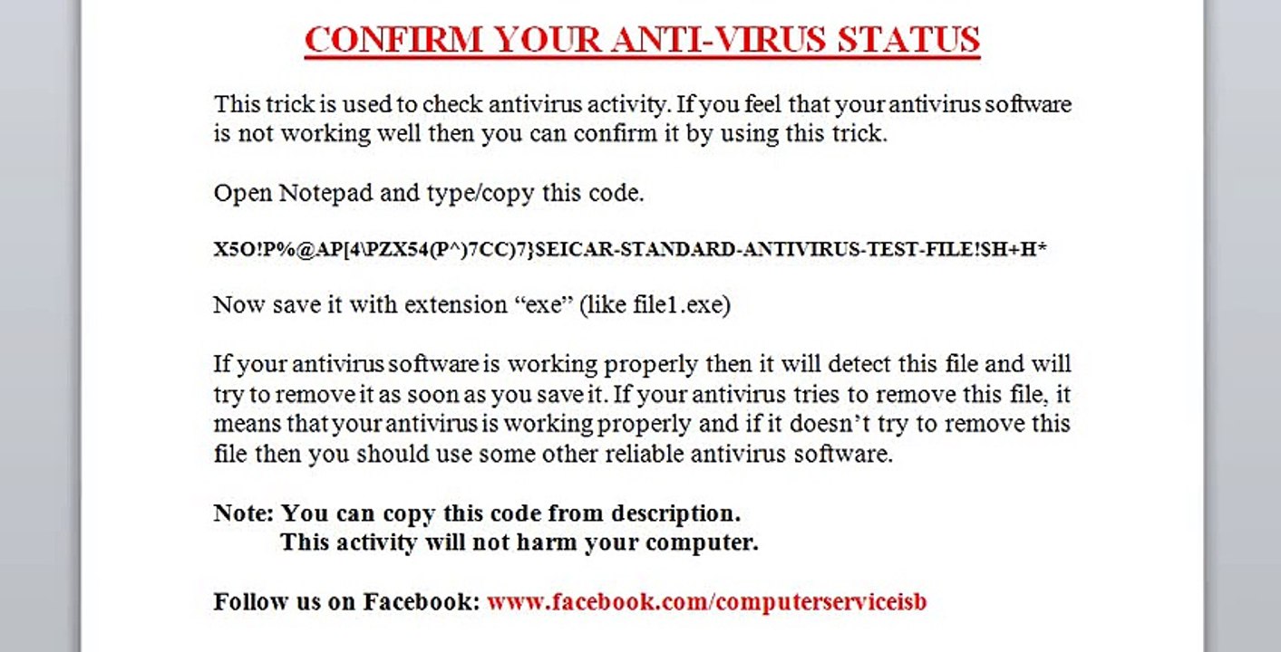 Confirm your antivirus status