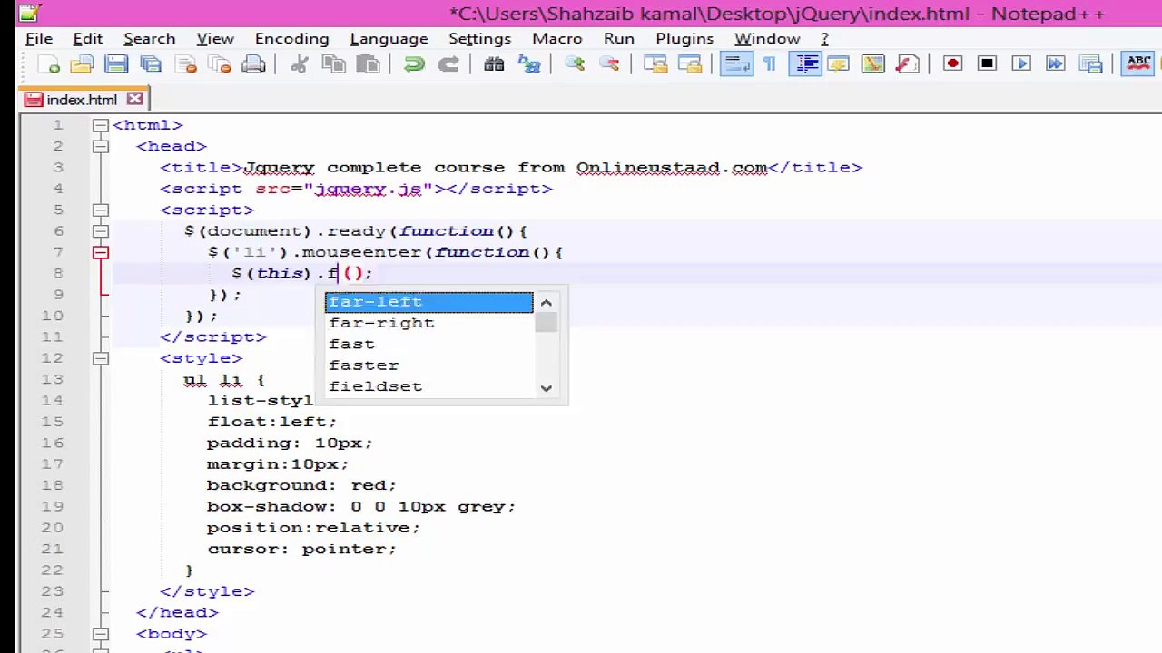 L14-jQuery Advanced Tutorials in Urdu-Startupspk