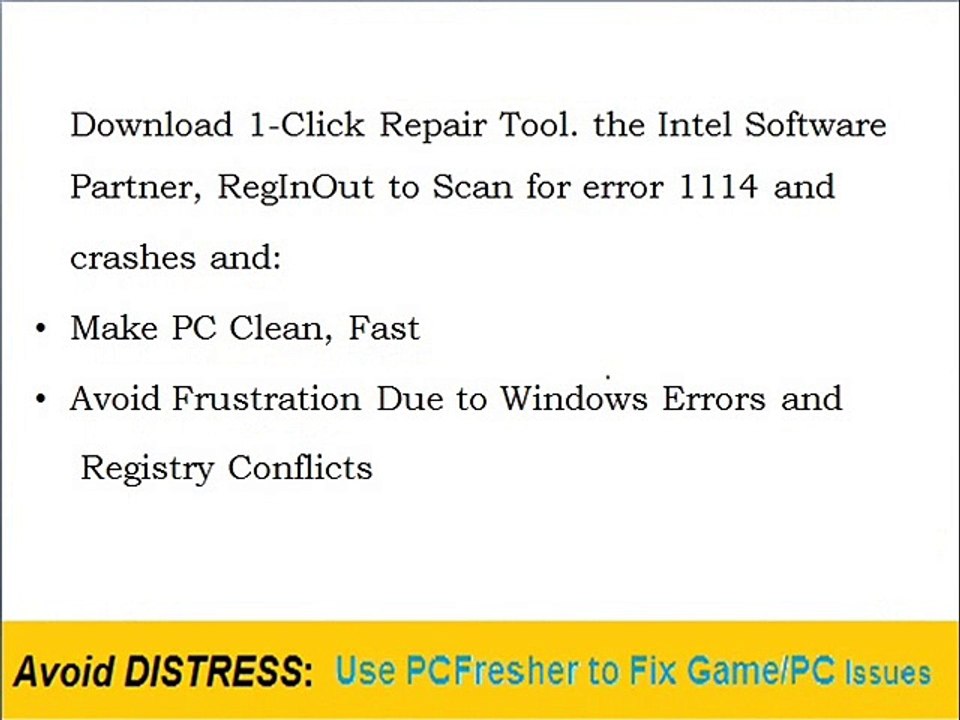 WINDOWS 8 ERROR 1114