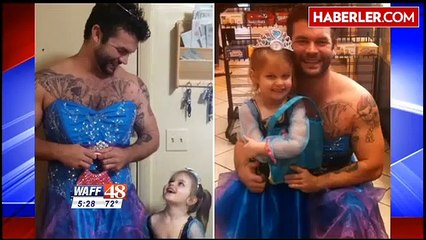 Fedakar Amca Yeğeni İçin Prenses Kostümü Giydi