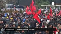 Kosovo - anti-government protesters demand ministers resignation - no comment