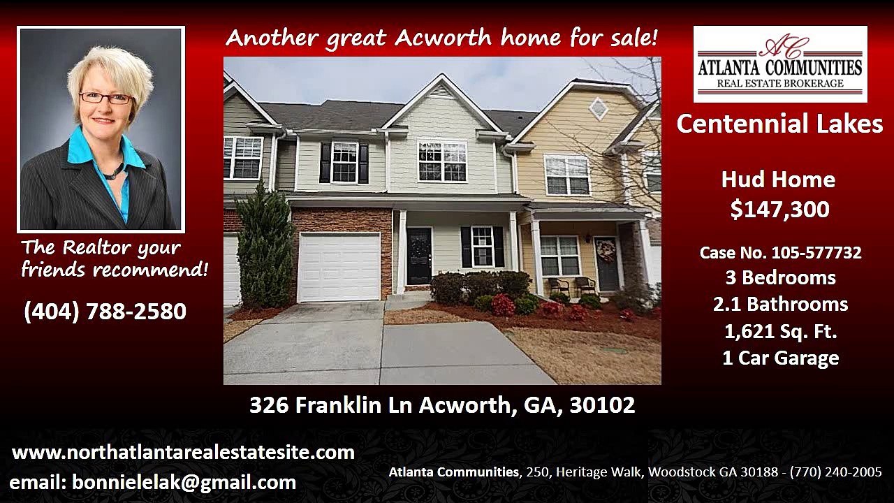 Centennial Lakes Hud Home for Sale Acworth GA