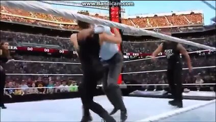 The rock and ronda rousey vs HHH and steph mcmahon