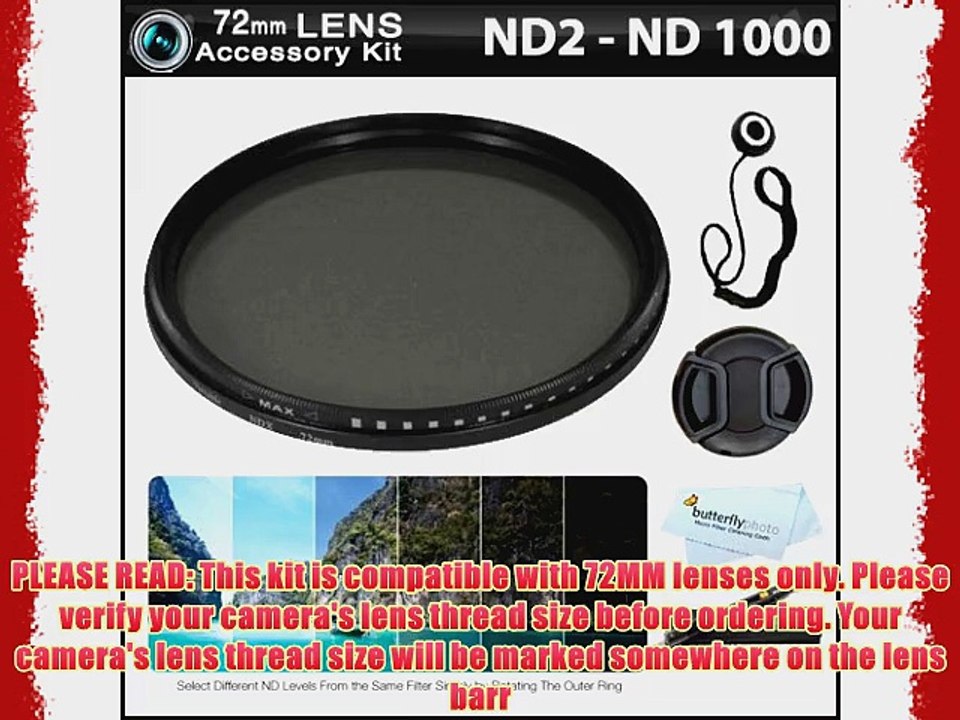 72mm NDX Variable Range Neutral Density Fader Filter Kit (Adjustable From ND2-ND1000)   More