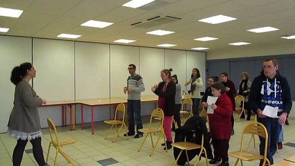 Séance de répétition de la "flashsong" à Raillencourt