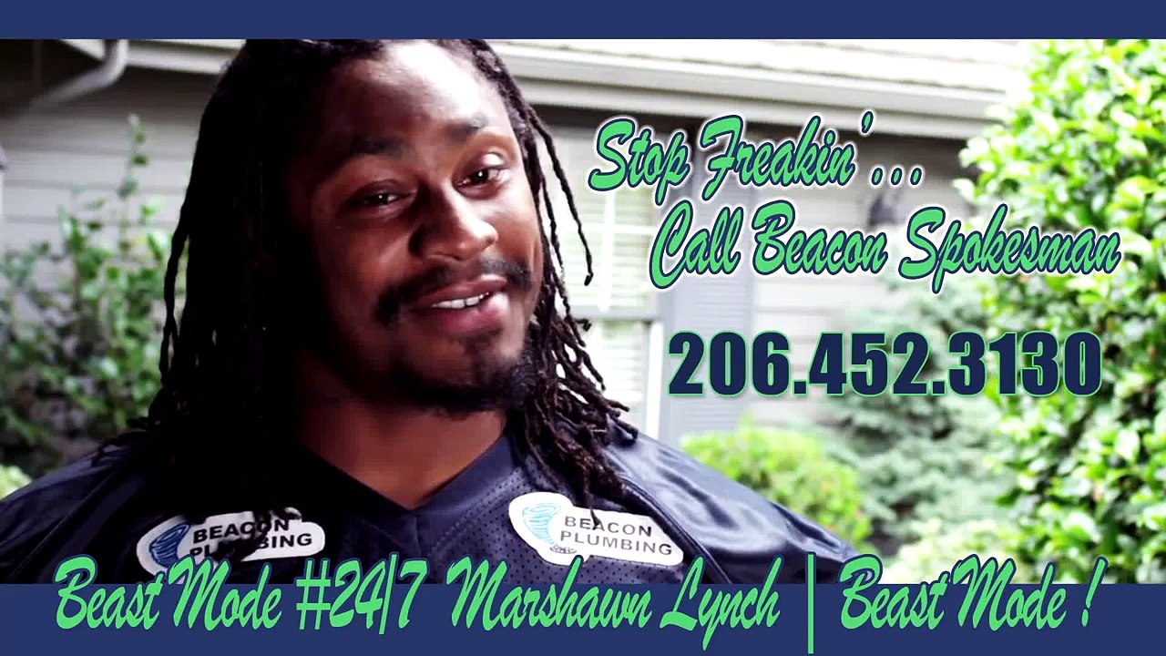 Marshawn Lynch Goes Beast Mode Beacon Plumbing Commercial video
