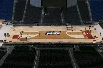 Time-lapse video of Final Four basketball court at Lucas Oil Stadium