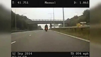 Shocking footage shows motorcyclist clocking 148mph on M11