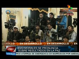 Evo Morales: Candidatos de MAS en La Paz no ganaron por discriminación