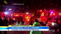 Air Canada Flight Crash Lands, Skids Off Runway