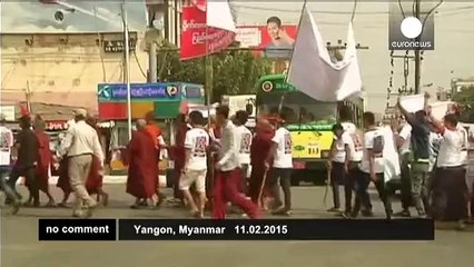 Burman monks protest against Rohingya voting rights - no comment