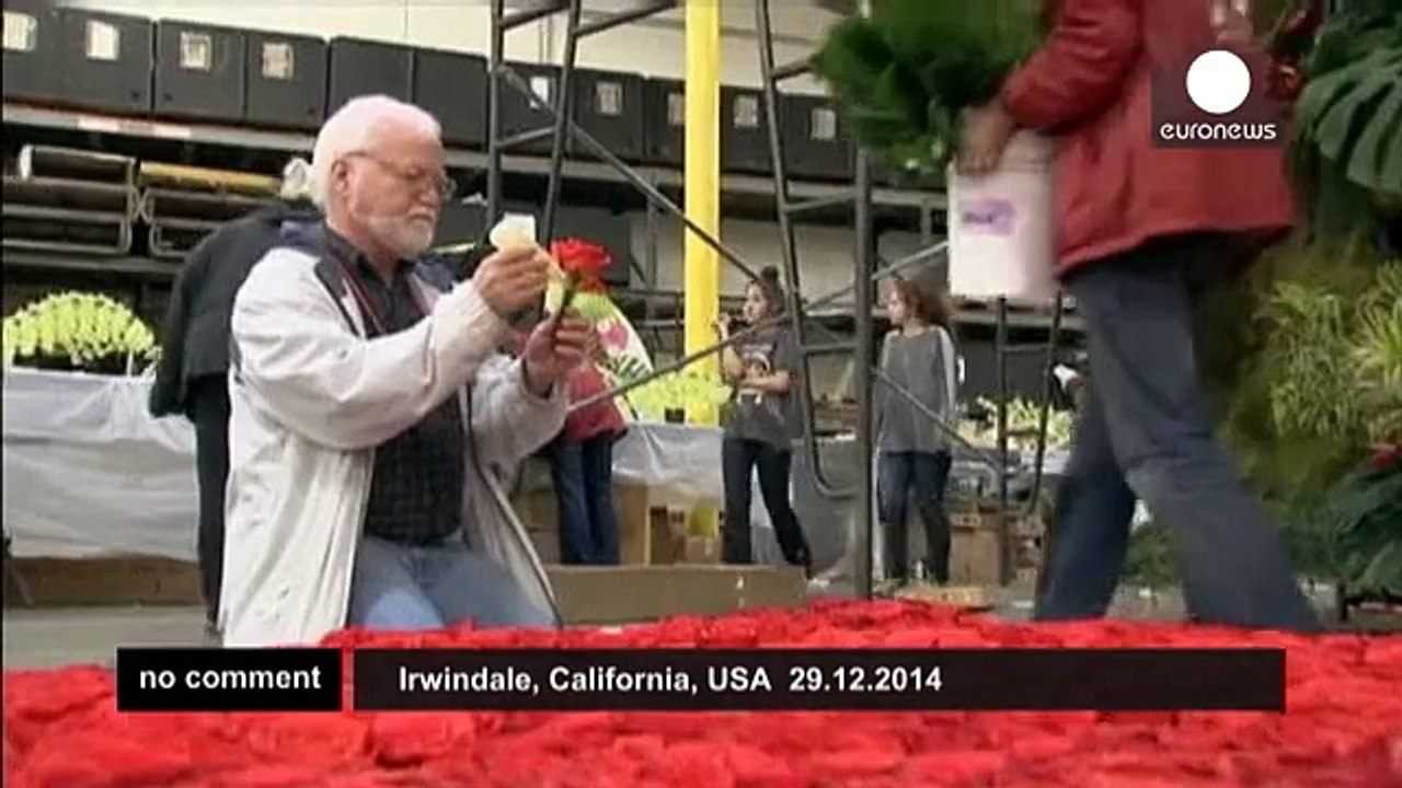 California - Rose parade floats are in full bloom for the annual event - no comment