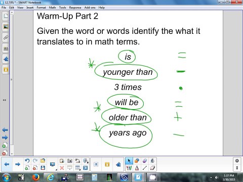 12.7 Solving Systems - Age Problems 3-30-15