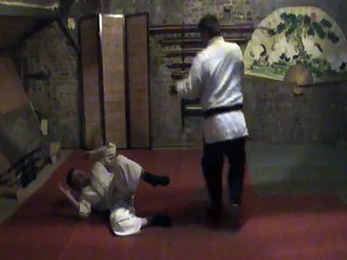 Sol contre debout latéral au pieds : mae geri