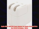 Apple A1357 10W USB Power Adapter for iPhone iPod and iPad NonRetail Packaging White