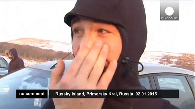 Russias winter surfers brave freezing temperatures on the waves - no comment