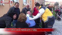 Acemi kadın sürücü çocuk parkına uçtu