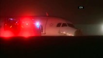 Raw  Passengers Hurt As Plane Skids Off Runway