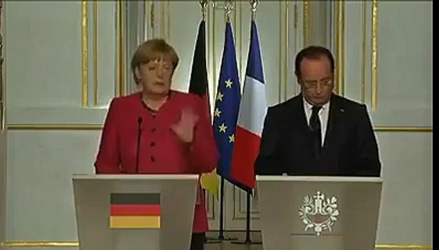 أنجيلا ميركل نادت فرنسوا هولاند بإسم متيران
