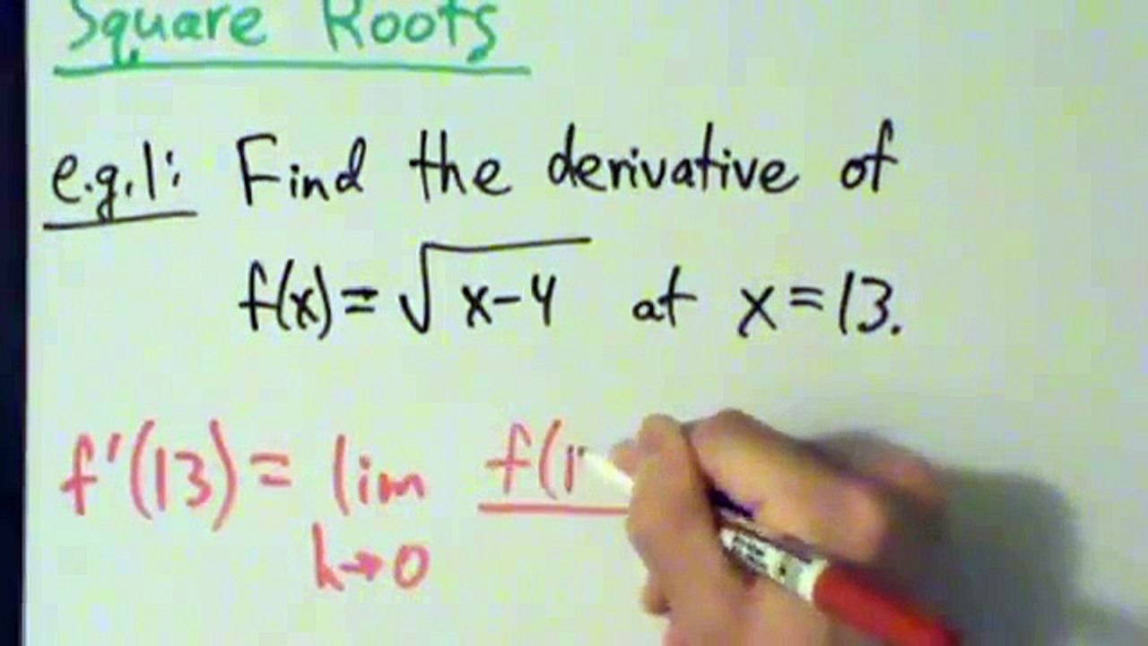 Calculus I - Derivative at a Point - Square Root Example 1