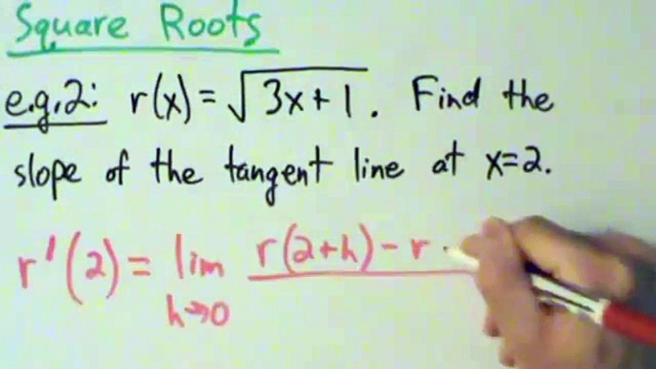 Calculus I - Derivative at a Point - Square Root Example 2