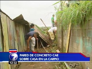 Una pared completa puso en riesgo a vecinos de La Carpio