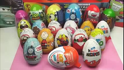 Surprise Eggs Kinder Surprise Cars 2 Thomas Spongebob Disney Pixar