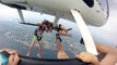 Crazy Skydivers jumping from an Helicopter
