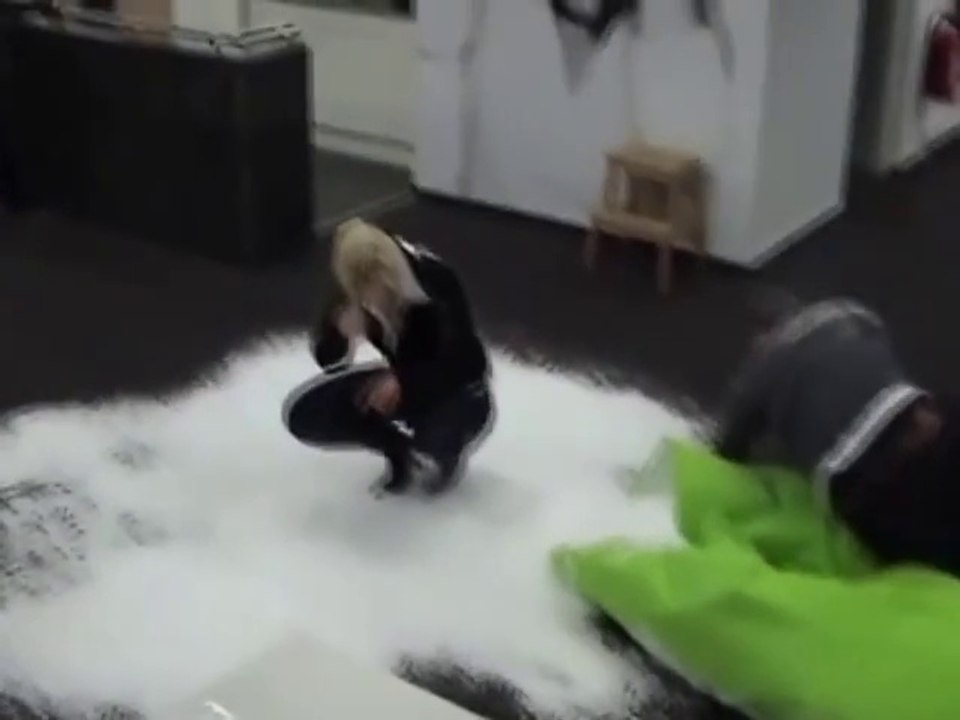 Beanbag Explosion during jumping contest is just so funny!