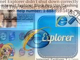 1-888-959-1458 Internet Explorer keeps shutting down-freezing up