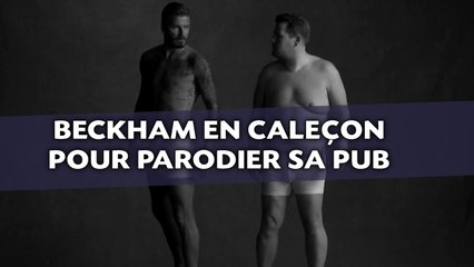 Beckham encore en caleçon pour parodier sa propre pub