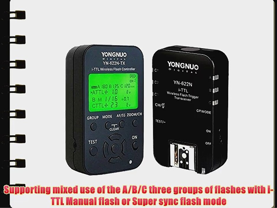YONGNUO YN-622N-KIT YN622N-KIT Wireless i-TTL Flash Trigger Kit with LED Screen for Nikon including