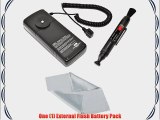 External Flash Battery Pack for Yongnuo 560 II 560 III 565 EX with Lens Cleaning Pen Plus Microfiber