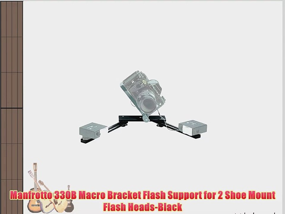 Manfrotto 330B Macro Bracket Flash Support for 2 Shoe Mount Flash Heads-Black
