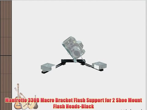 Manfrotto 330B Macro Bracket Flash Support for 2 Shoe Mount Flash Heads-Black