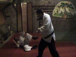 Sol contre debout : ushiro geri