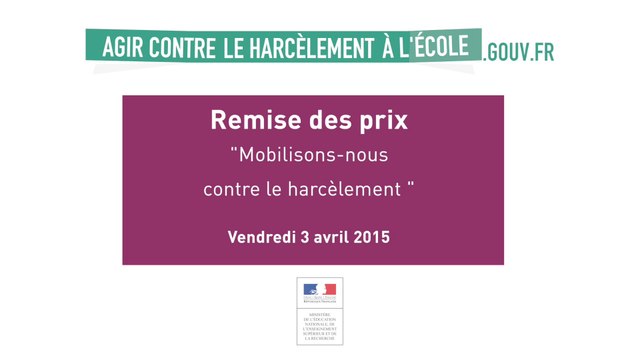 [ARCHIVE] Remise des Prix mobilisons-nous contre le harcèlement 2015