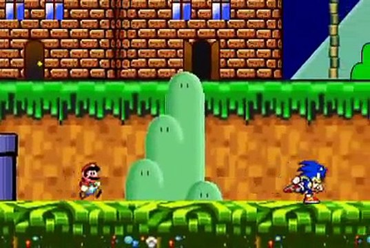 Ultimate Mario vs Sonic (animación con sprites)