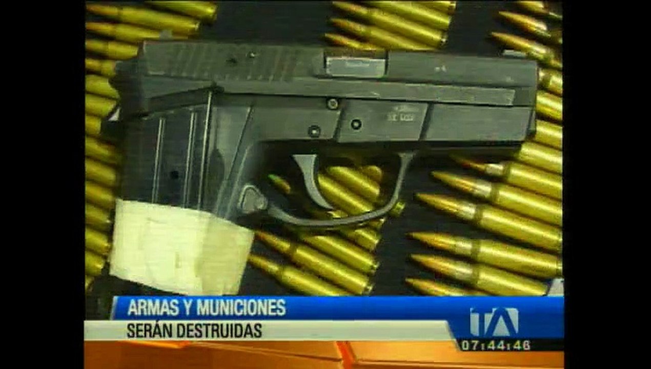Armas y municiones incautadas durante operativos serán destruidas