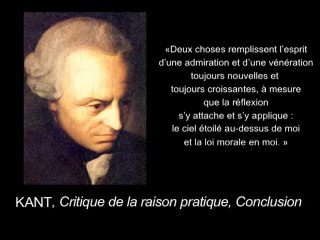 "Le ciel étoilé et la loi morale", KANT, 1ère partie, Didier MAES