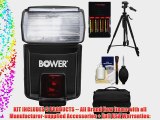 Bower SFD926N Digital Autofocus Power Zoom TTL / i-TTL Flash with Batteries   Case   Tripod
