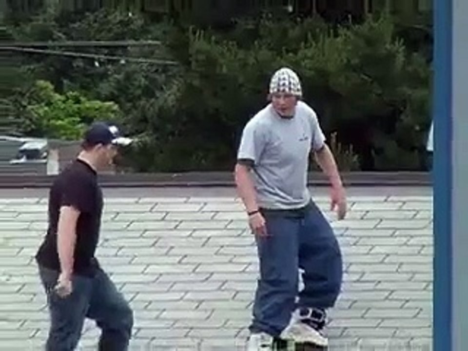 Une mauvaise réception en roller