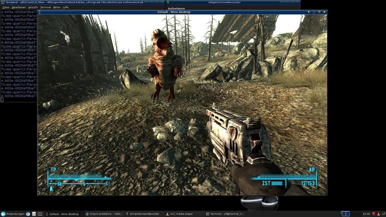 Arch Linux Fallout3 GOTY + mods [mesa-git + wined3d]