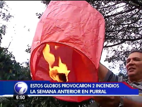 Cuerpo de Bomberos pedirá sacar del mercado los globos luminosos